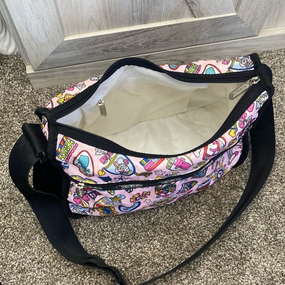 Lesportsac 00s Bag Of Honor Pink Tattoo Print Crossbody Bag - Picture 8 of 10